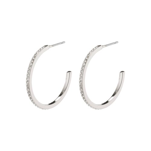 Pilgrim ROBERTA store krystal semi-hoops sølvbelagt