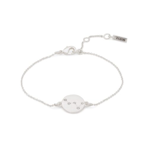 Pilgrim CASSIOPEIA krystal coin armbånd sølvbelagt