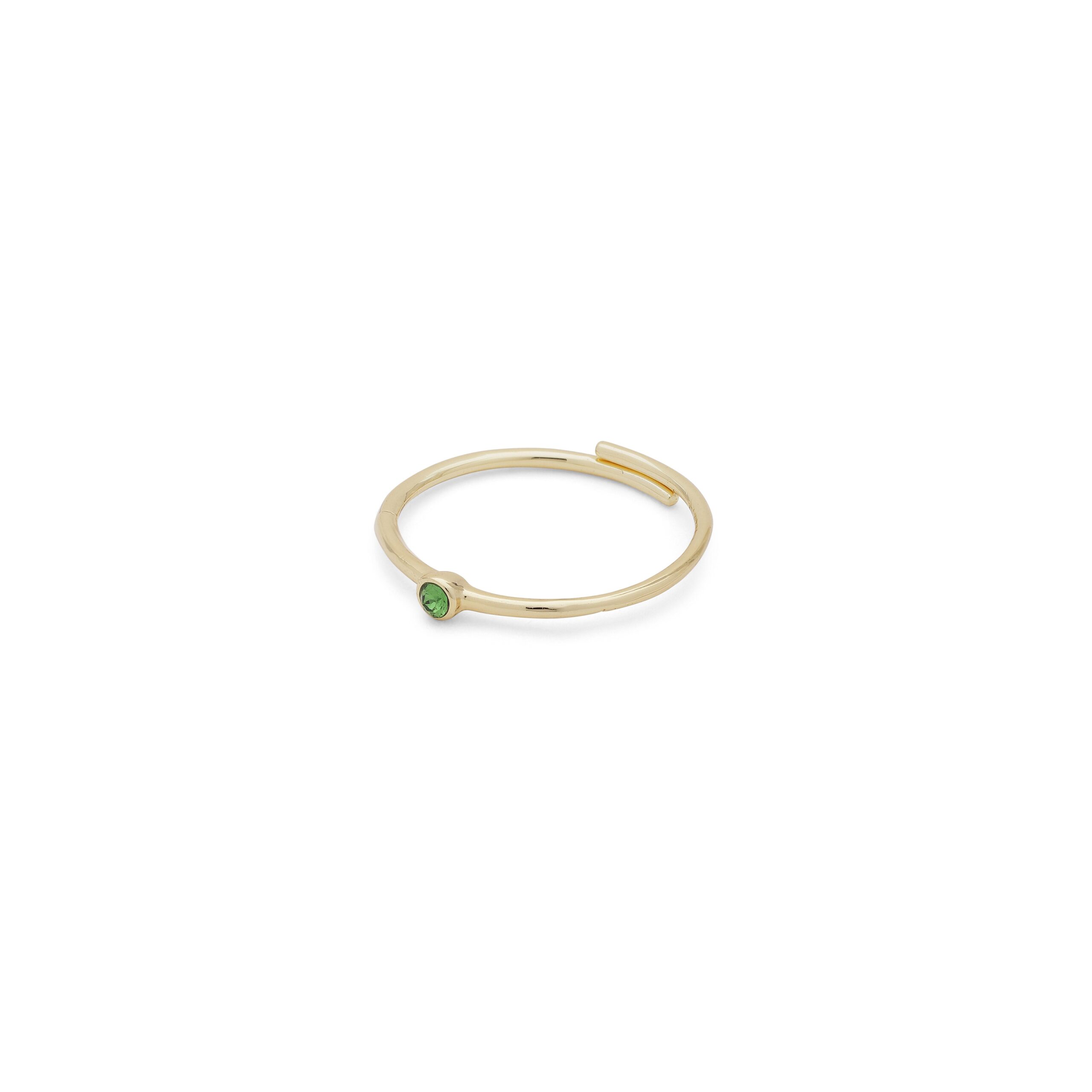 Pilgrim LULU grøn krystal stack ring guldbelagt