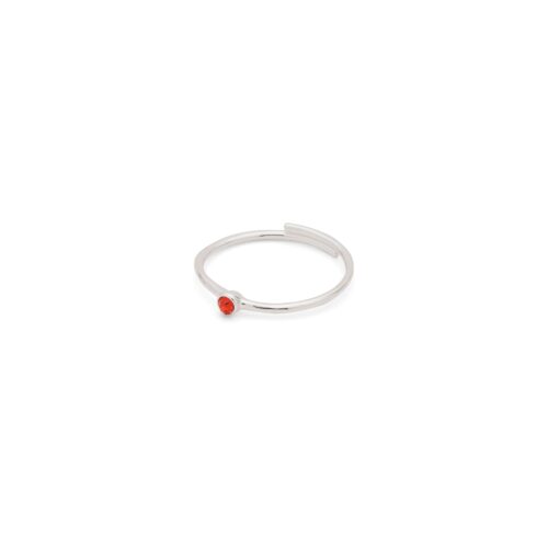 Pilgrim LULU rød krystal stack ring sølvbelagt