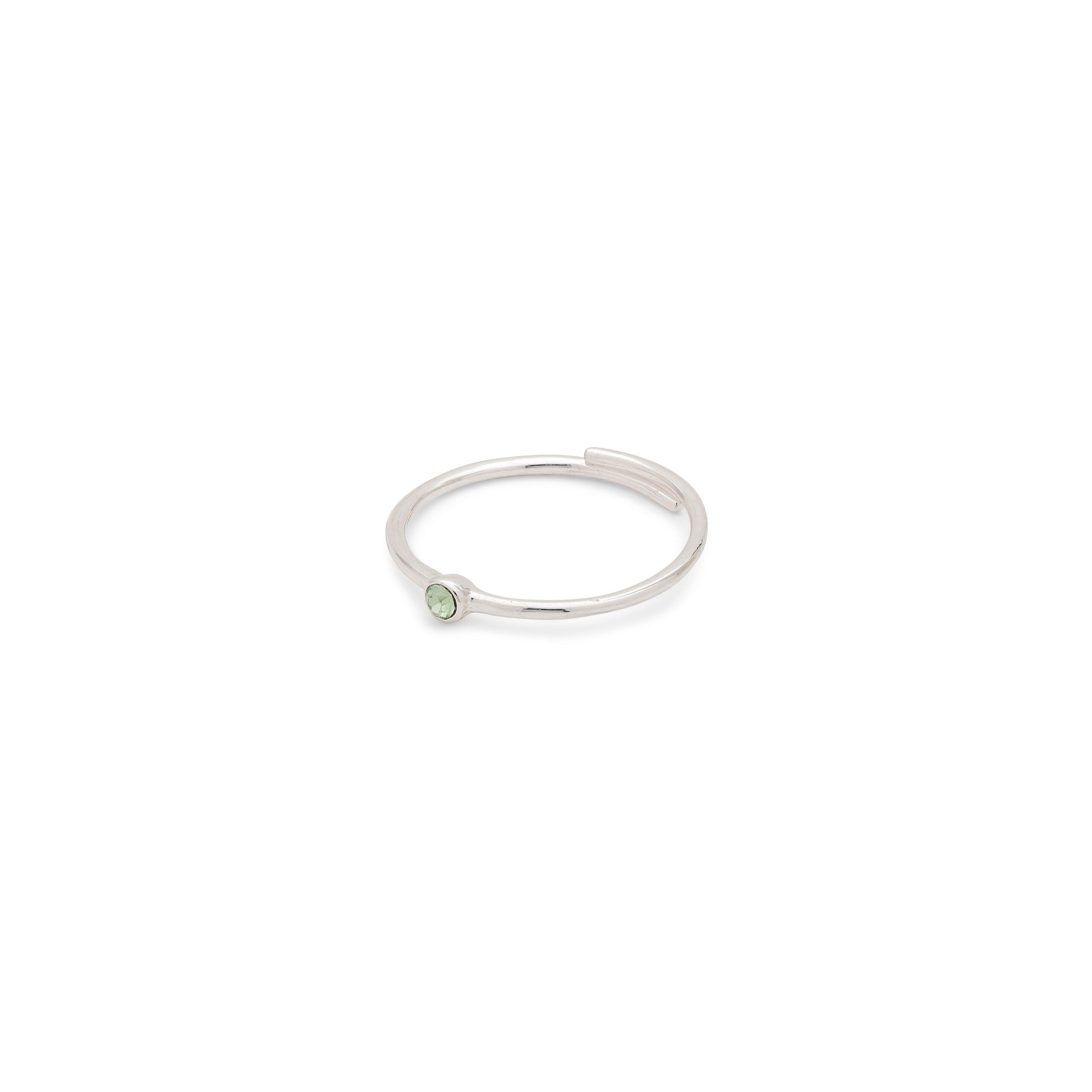 Pilgrim LULU grøn krystal stack ring sølvbelagt