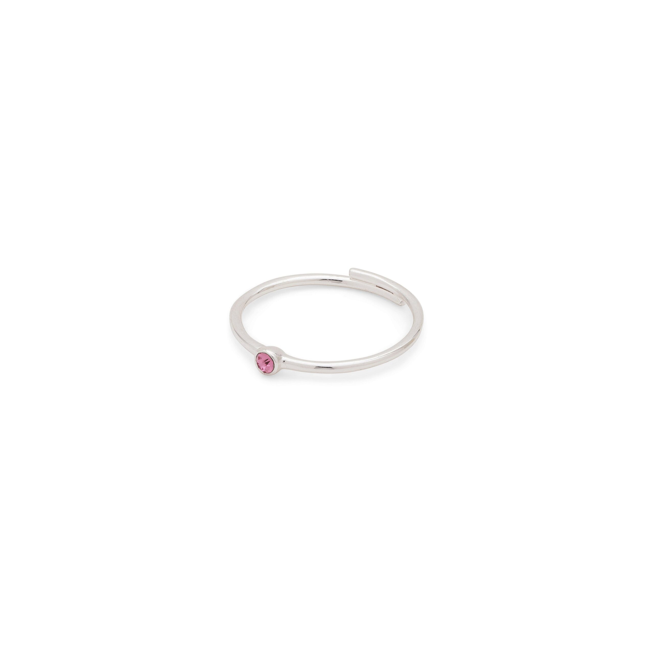 Pilgrim LULU rosa krystal stack ring sølvbelagt