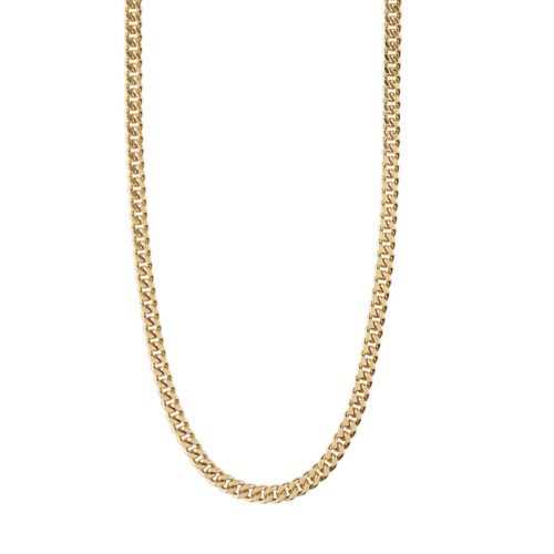 Pilgrim FUCHSIA curb chain halskæde guldbelagt
