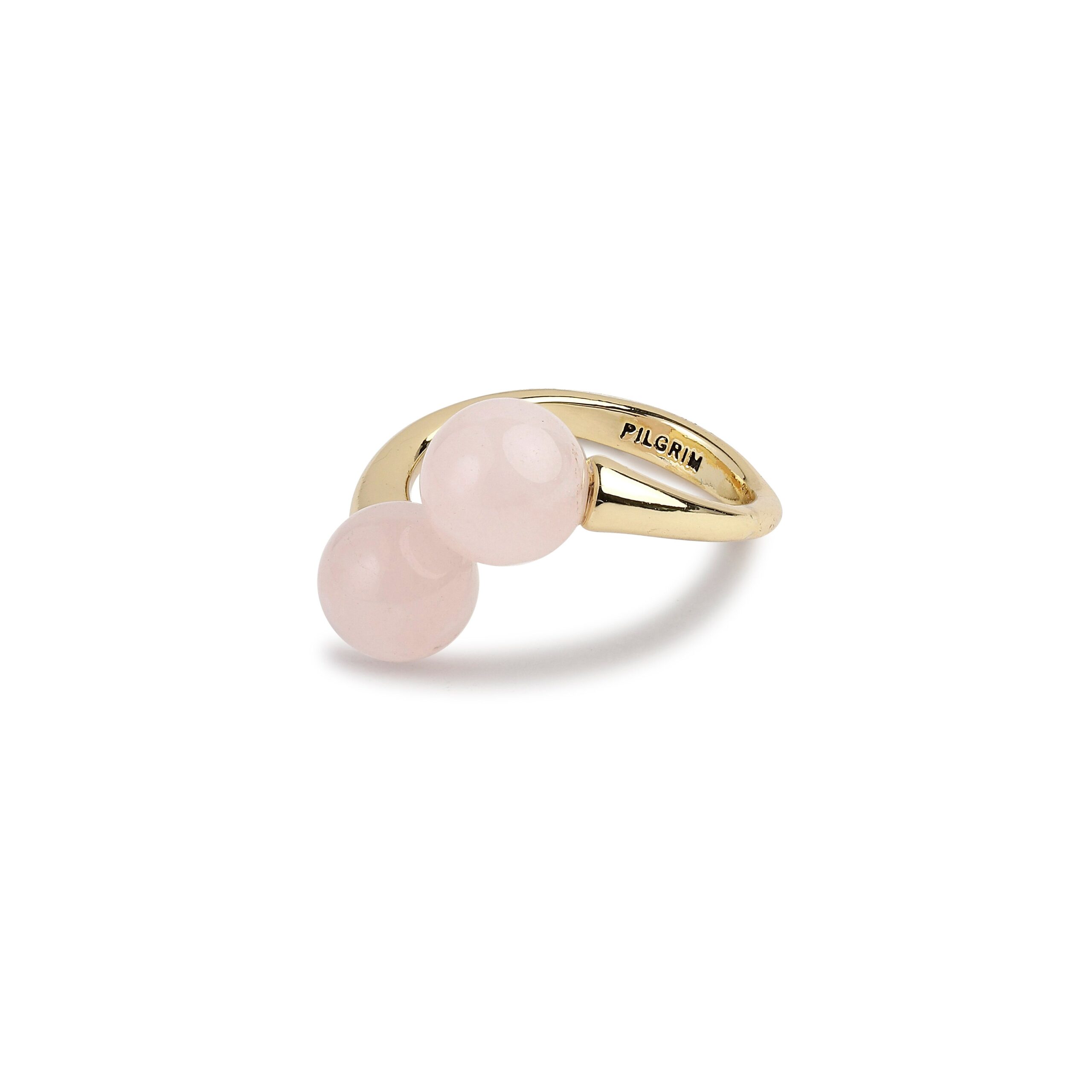 Pilgrim AUDRE-ANNE rosenkvarts ring guldbelagt