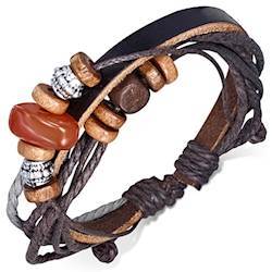 Bomuld/læder armbånd.