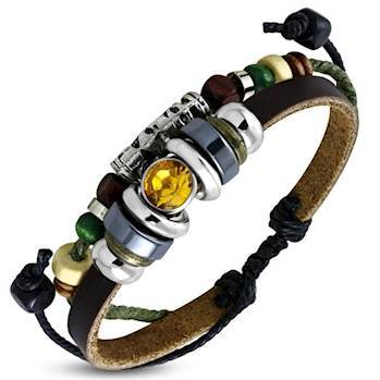Armbånd med gul sten.