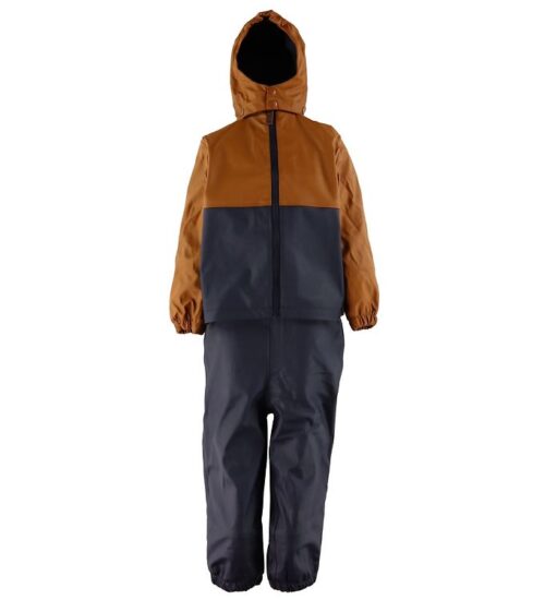 ByLindgren Regntøj m. Seler/Fleece - PU - Gunnar - Caramel/Night