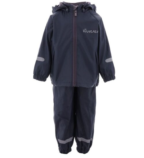 Hulabalu Regntøj m. Seler/Fleece - PU - Pixy - Marine