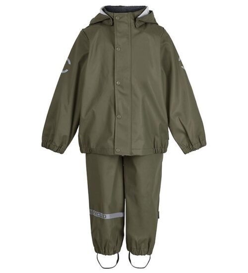 Mikk-Line Regntøj m. Seler - PU - Dusty olive