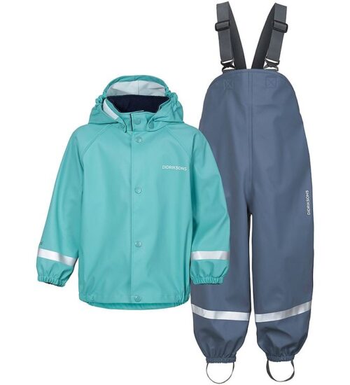 Didriksons Regntøj m. Seler - PU - Slaskeman - Turquoise Aqua