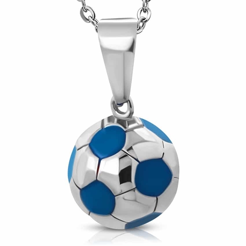 Fodbold i Rustfrit stål Blue big 1.5cm