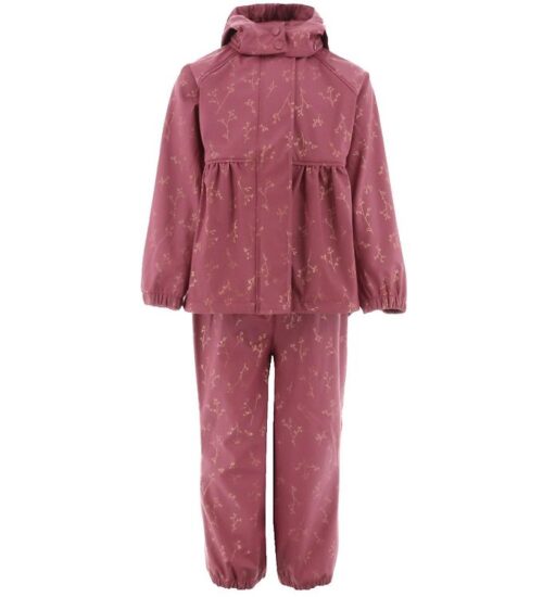 byLindgren Regntøj - PU - Gunhild - Velvet Rose m. Guldprint