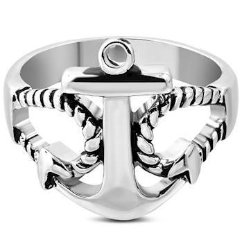 Herrering i stål "Anker"