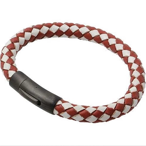 Læderarmbånd "Red/White"