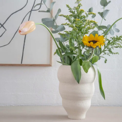 Ro Collection Hand Turned Vase Curved No. 60 Vanilla