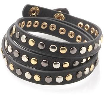 Armbånd sort i imt. læder 19-20cm