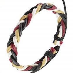 Armbånd i læder/bomuld..