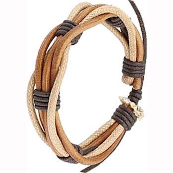 Læderarmbånd "Sort/Brun"