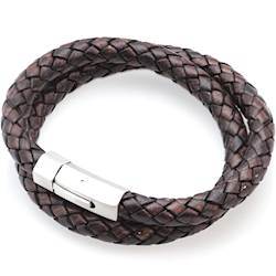 Brunt læderarmbånd 8mm "Franks"