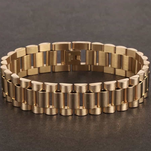LKM herrearmbånd i forgyldt stål.