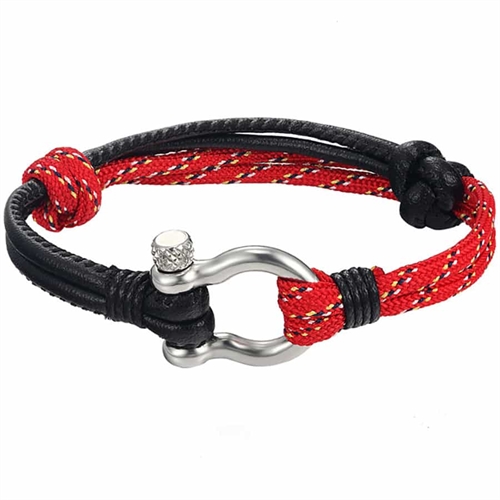 Sort/rød Sailorman herrearmbånd