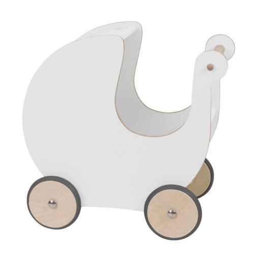 Sebra Dukkevogn i træ, hvid