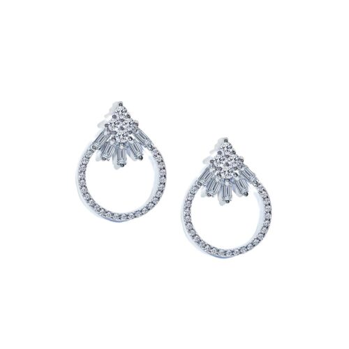 Oxford White Baguette Earrings