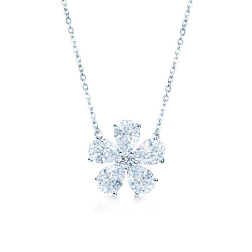 Flora Silver Pear Cut Flower Necklace