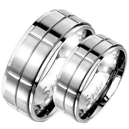 Titanium ring i blokmønster