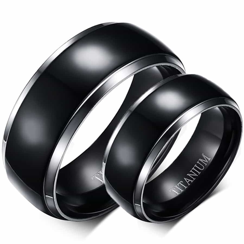 Titanring med blank kant
