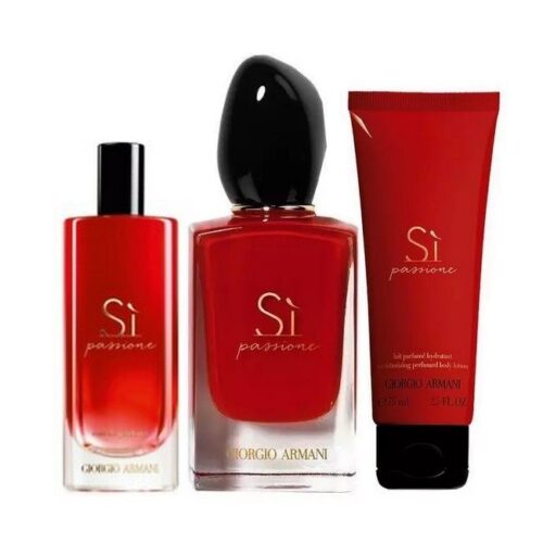Giorgio Armani - Armani SÃ­ Passione Sæt - 100 ml Edp - Mini 15 ml Edp - Body Lotion