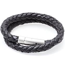 Læderarmbånd dobbelt bolo "Franks"