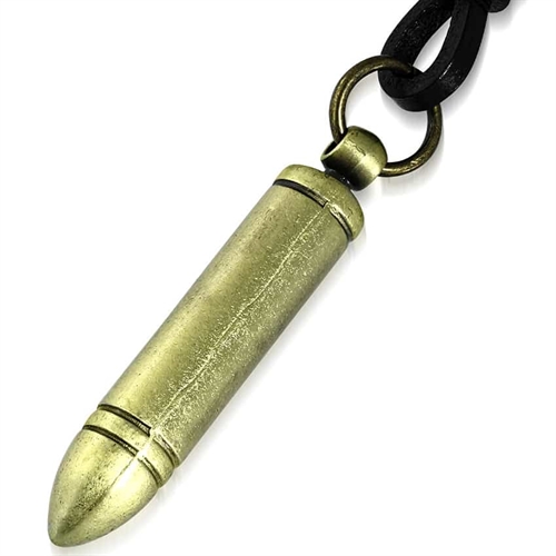 Bronze patron læderhalskæde