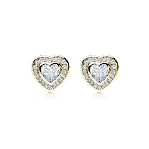 Loving Gold Bezel Heart Earrings