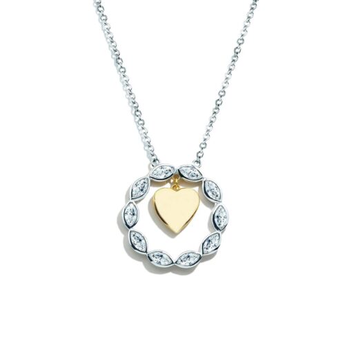 Loving Gold & Silver Moveable Heart Necklace
