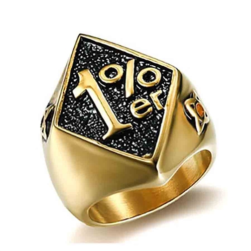 Golden Steel 1% ring i Rustfrit stål.
