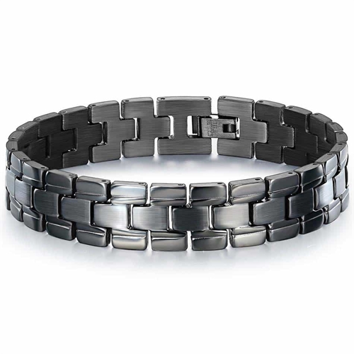 Dark steel / armbånd i rustfri stål hammersort