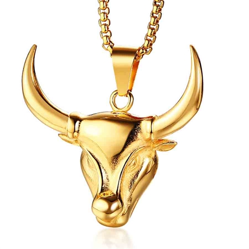 Cow golden halsmykke i stål