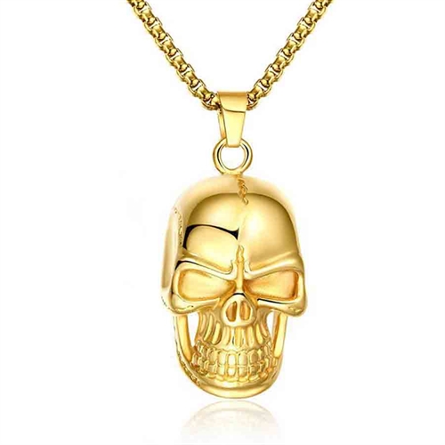 Golden skull halskæde