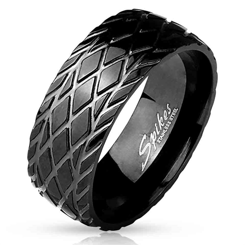 Sort Dome herrering i stål blackcoat.