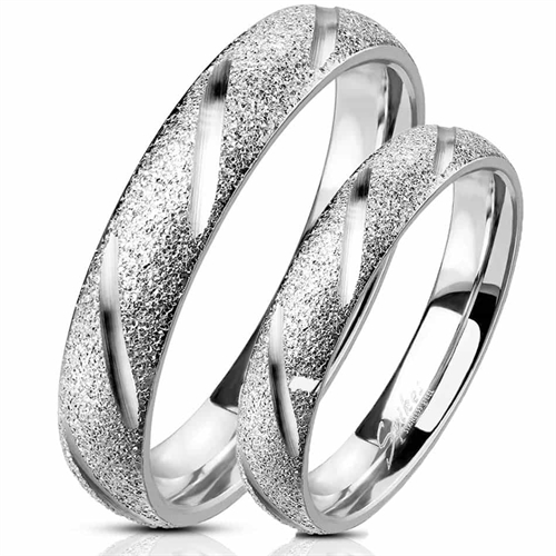 Sand bruch ædelstål ring.