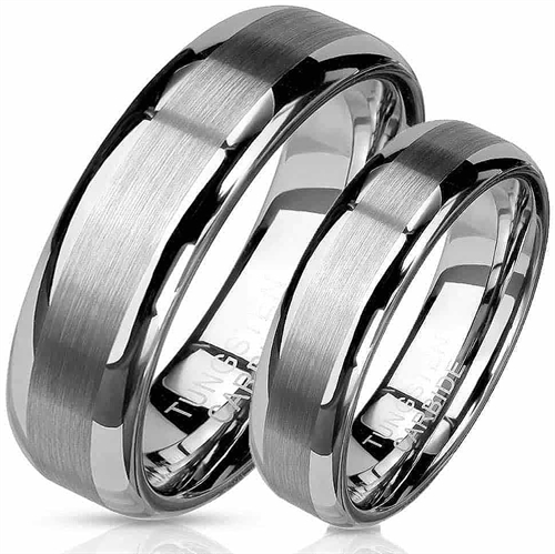Carbide tungsten forlovelse/vielsesring "Trust"