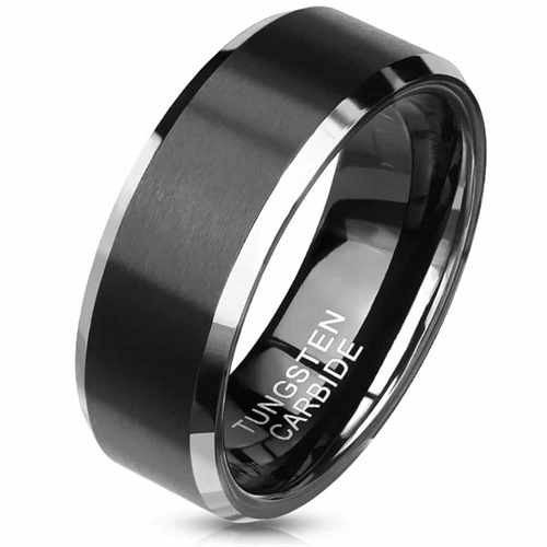 Krug black tungsten carbide ring