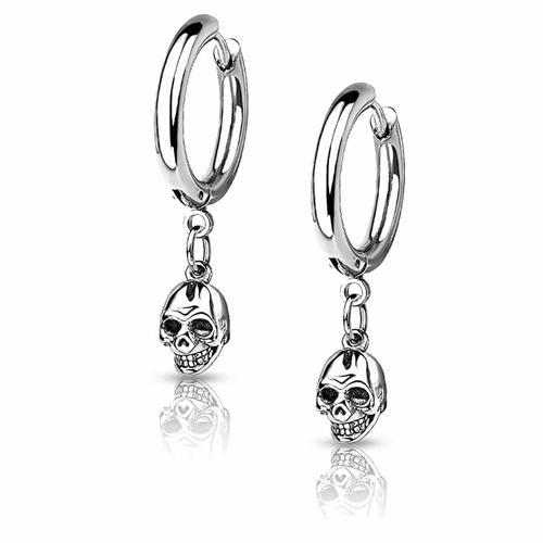 Steel skull kranie ørering 1 stk.