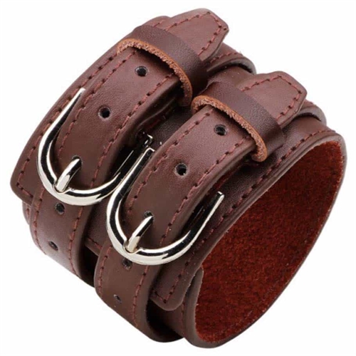 Klai læderarmbånd med dobbelt lås