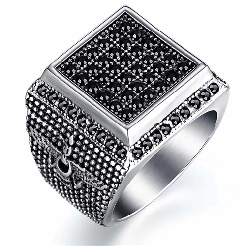 Gilliano herrering med sorte CZ