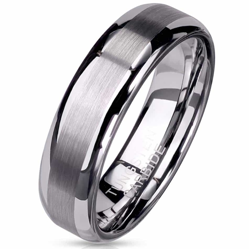 Trust tungstenring med glans og kant