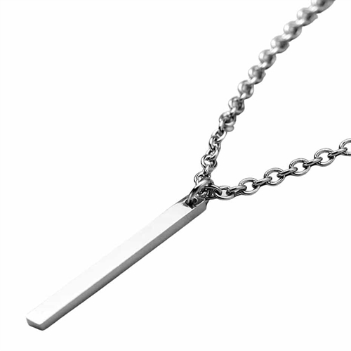Stiff blade halssmykke i rustfri stål