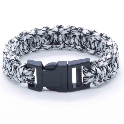 Hvid-Sort paracord armbånd 21 cm