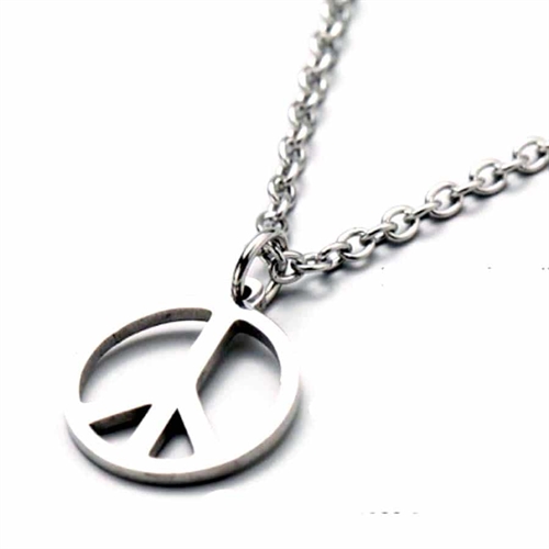 Peace halssmykke i ædelstål